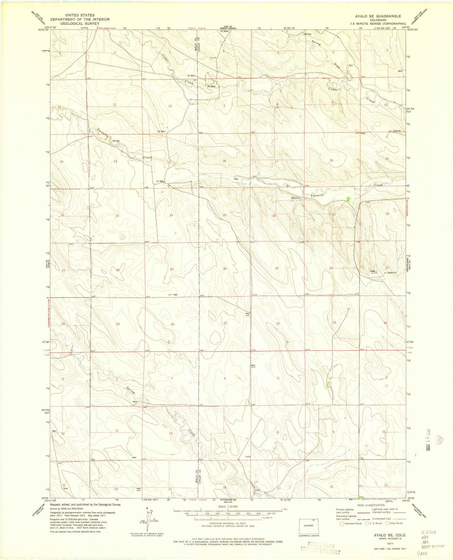 Classic USGS Avalo SE Colorado 7.5'x7.5' Topo Map Image