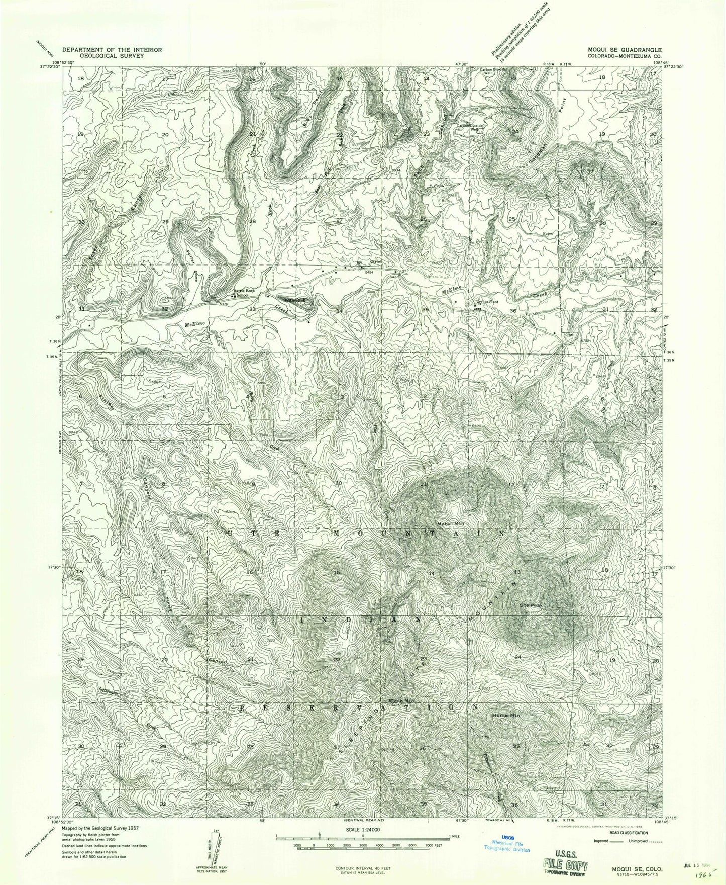 Classic USGS Battle Rock Colorado 7.5'x7.5' Topo Map Image