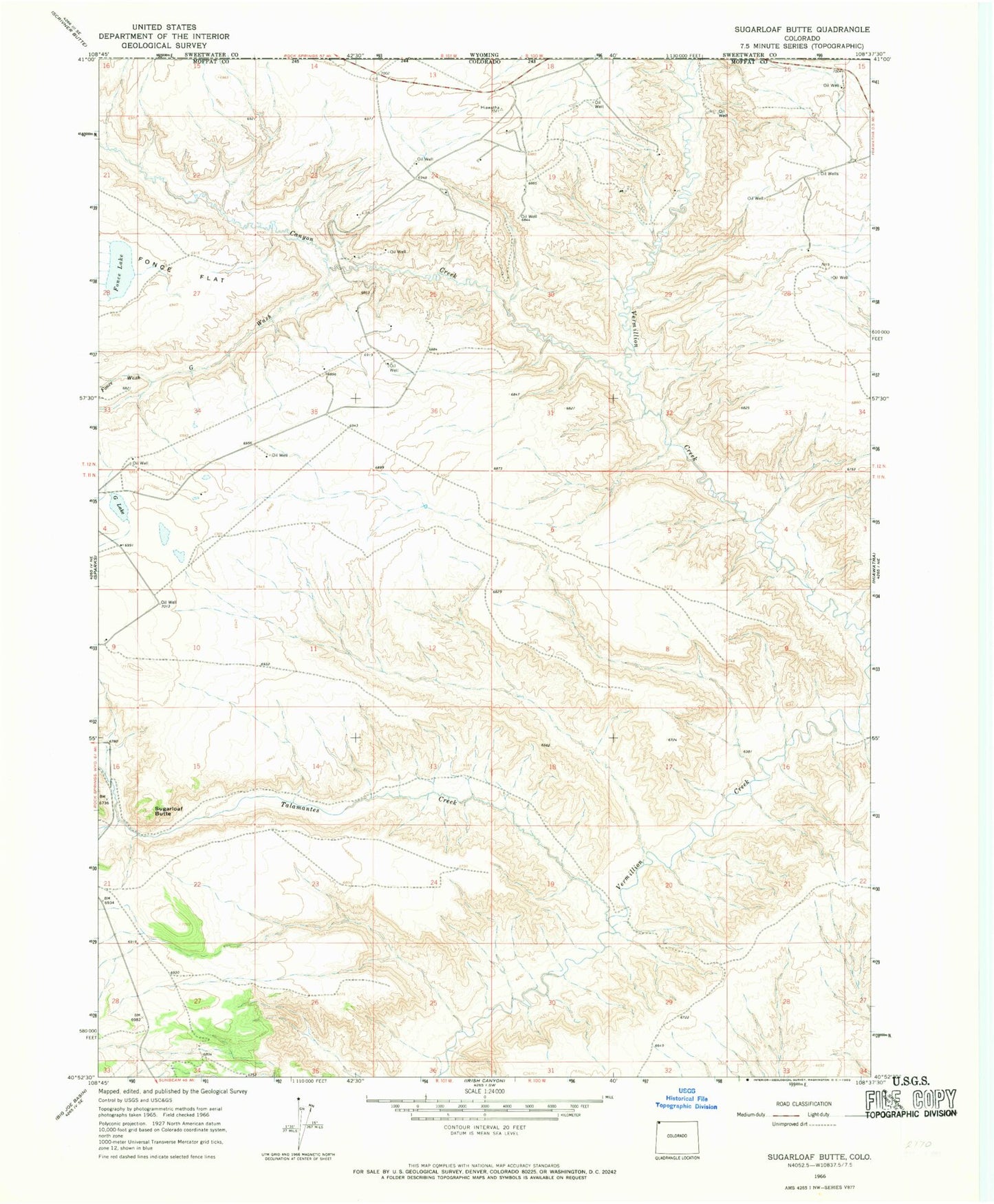 Classic USGS Sugarloaf Butte Colorado 7.5'x7.5' Topo Map Image