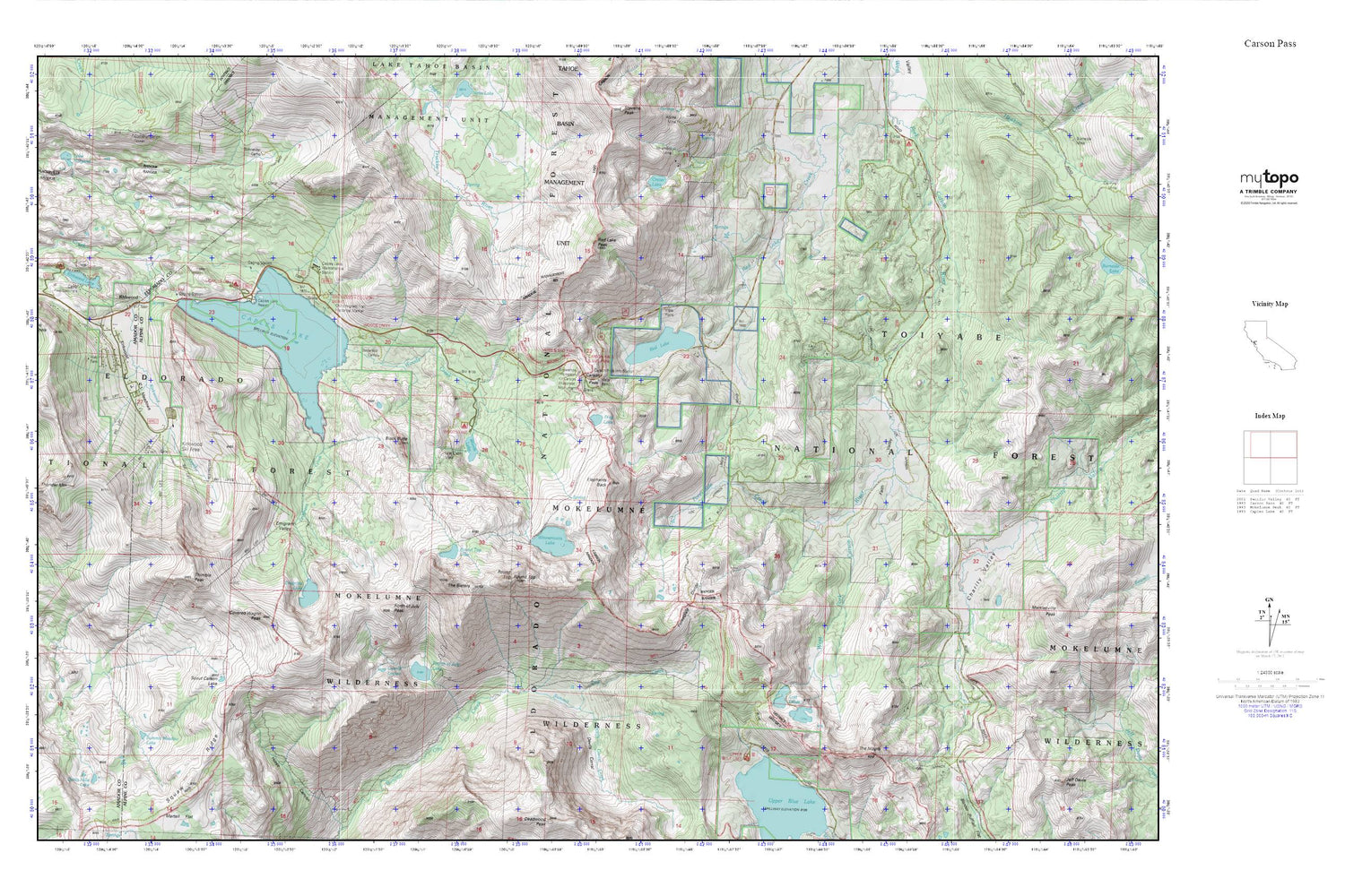 Carson Pass MyTopo Explorer Series Map Image