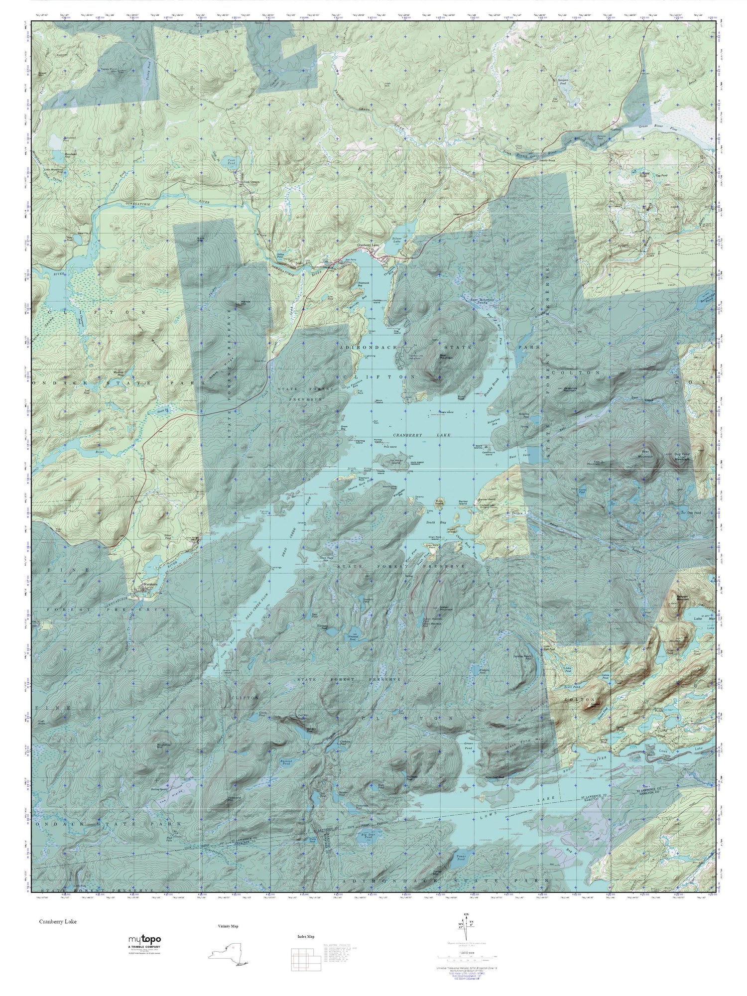 Cranberry Lake MyTopo Explorer Series Map Image