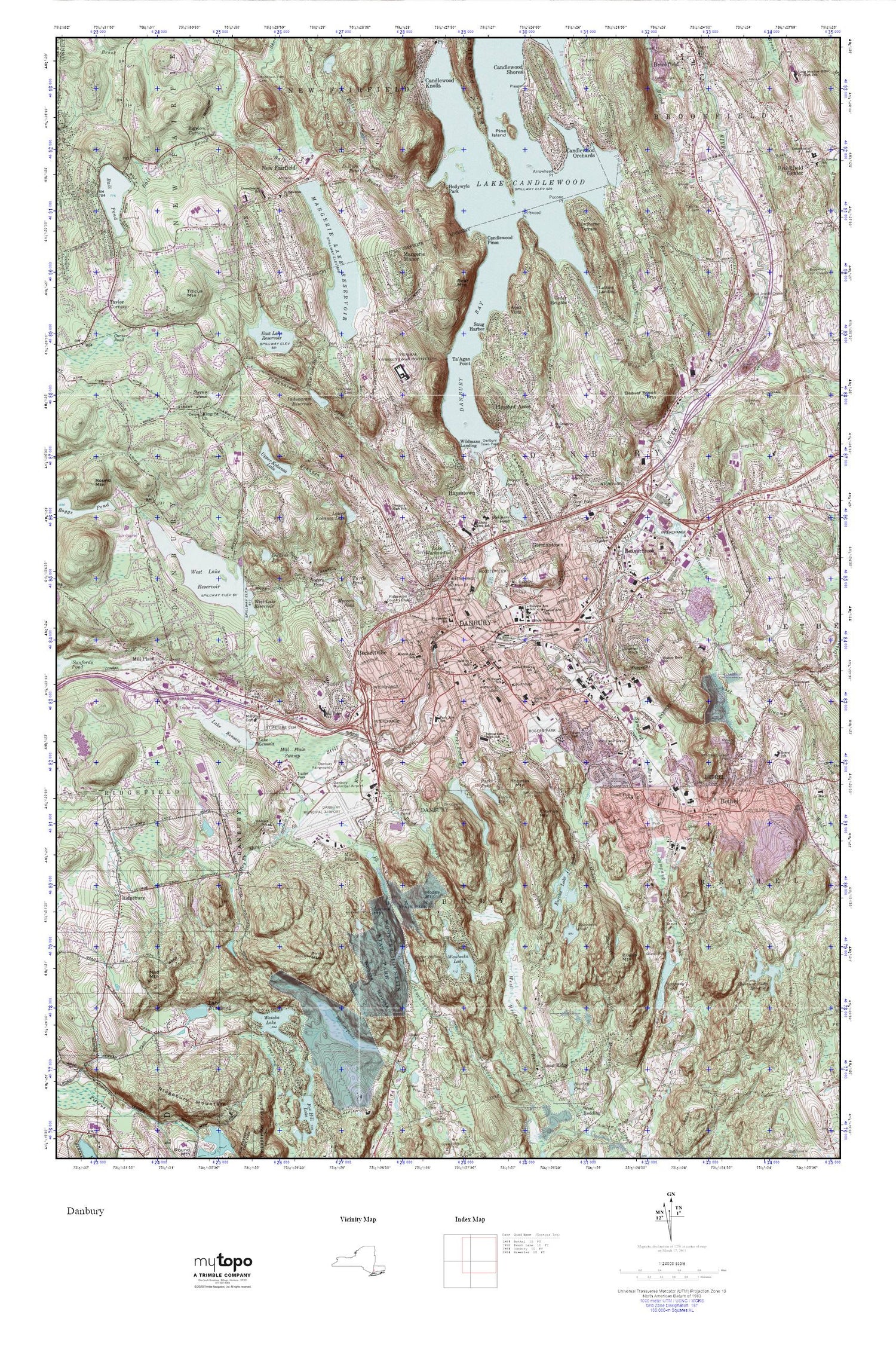Danbury MyTopo Explorer Series Map Image