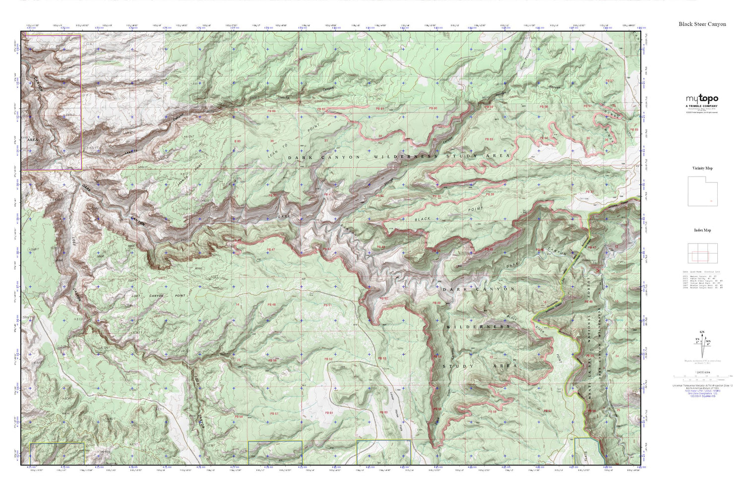Dark Canyon MyTopo Explorer Series Map Image
