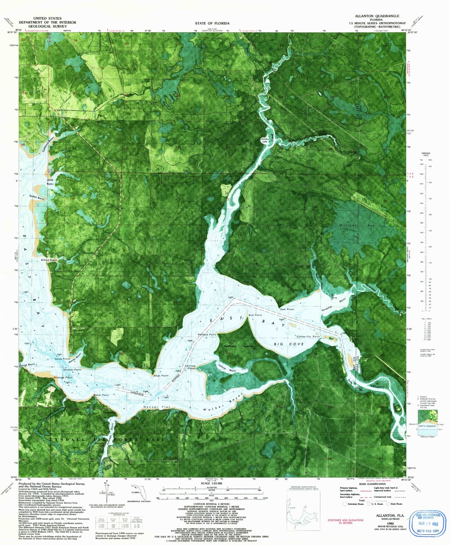 Classic USGS Allanton Florida 7.5'x7.5' Topo Map Image