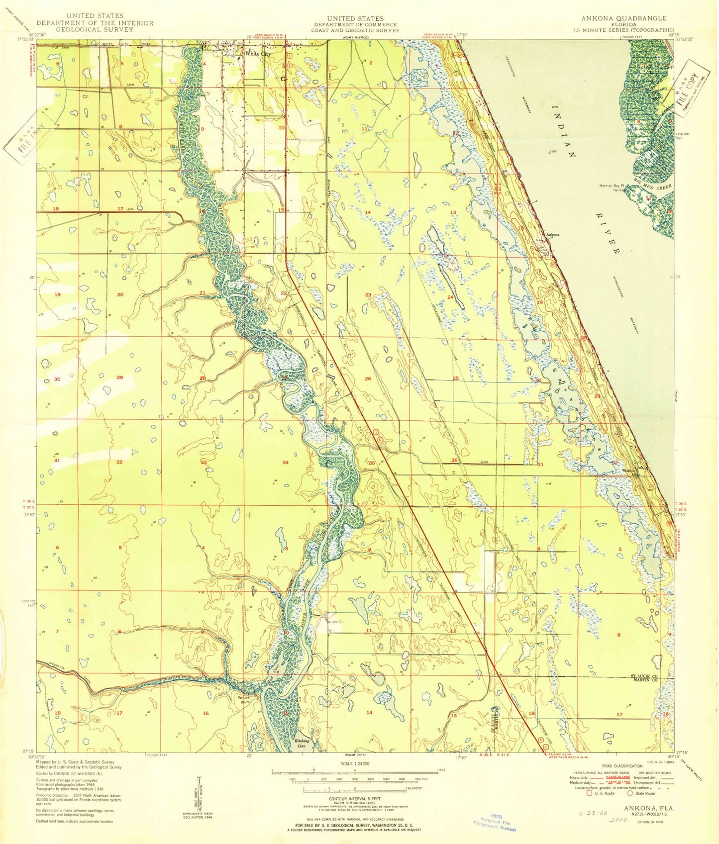 Classic USGS Ankona Florida 7.5'x7.5' Topo Map Image
