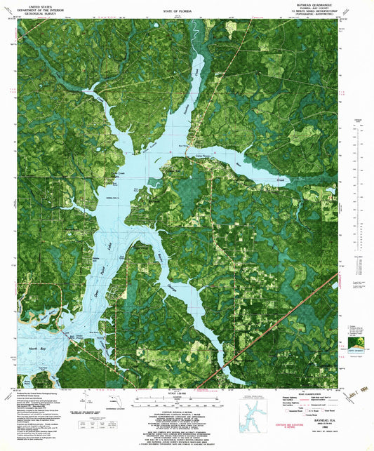 Classic USGS Bayhead Florida 7.5'x7.5' Topo Map Image