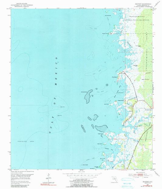 Classic USGS Bayport Florida 7.5'x7.5' Topo Map Image