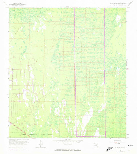 Classic USGS Belle Meade SE Florida 7.5'x7.5' Topo Map Image