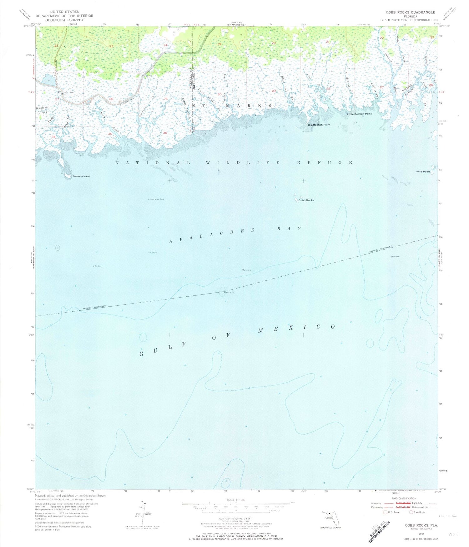 Classic USGS Cobb Rocks Florida 7.5'x7.5' Topo Map Image