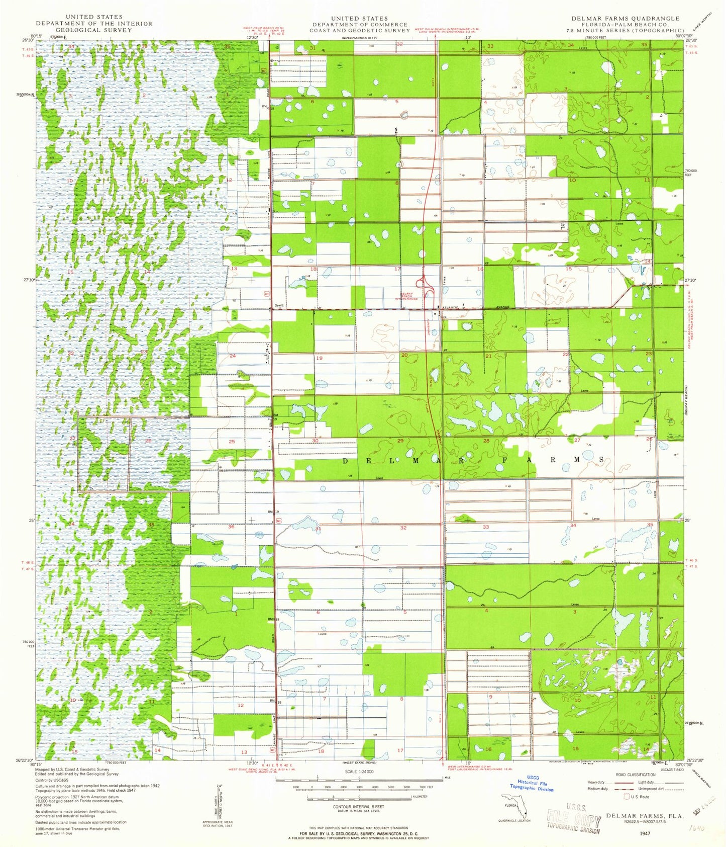 Classic USGS University Park Florida 7.5'x7.5' Topo Map Image