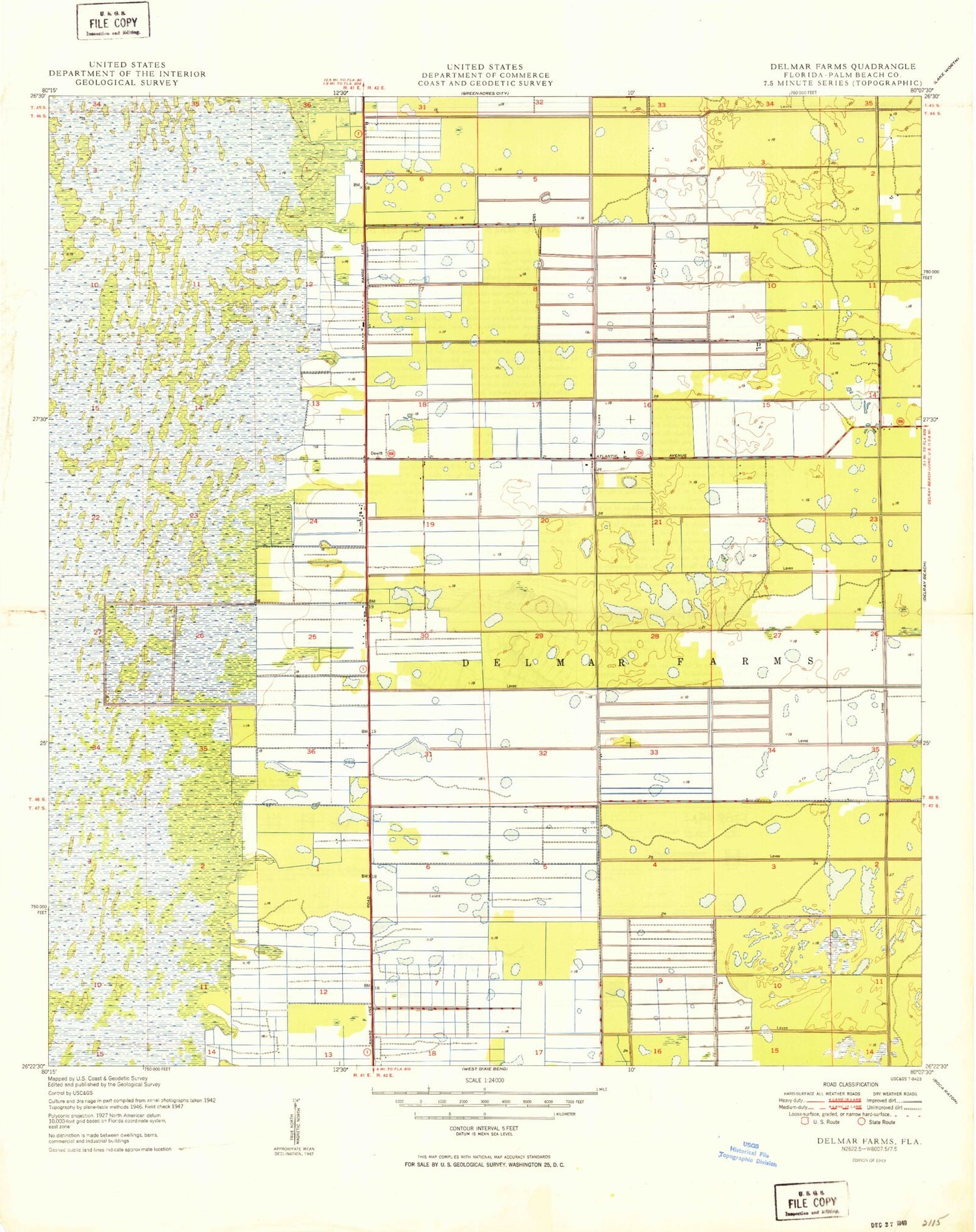 Classic USGS University Park Florida 7.5'x7.5' Topo Map Image