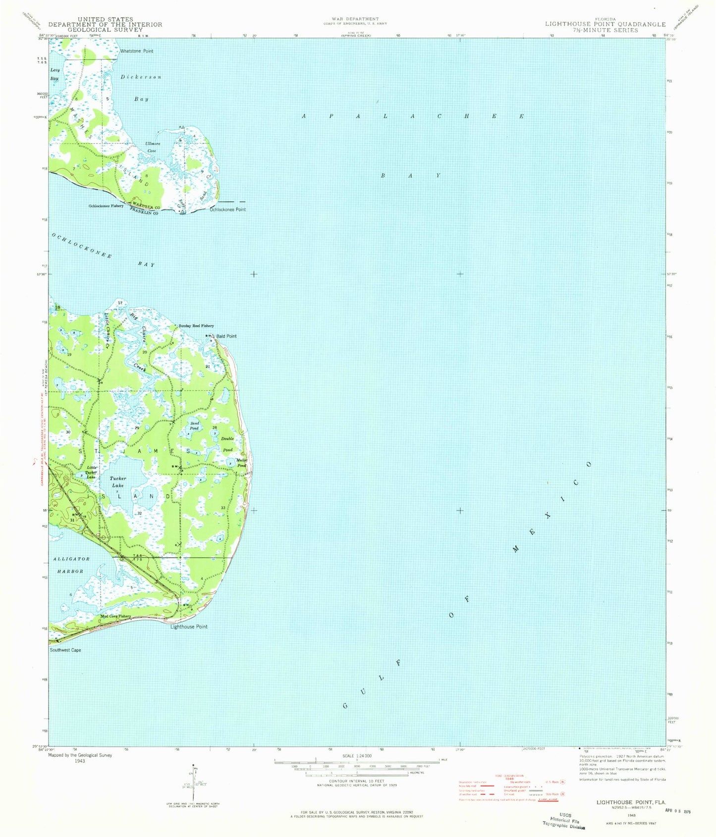 Classic USGS Lighthouse Point Florida 7.5'x7.5' Topo Map Image