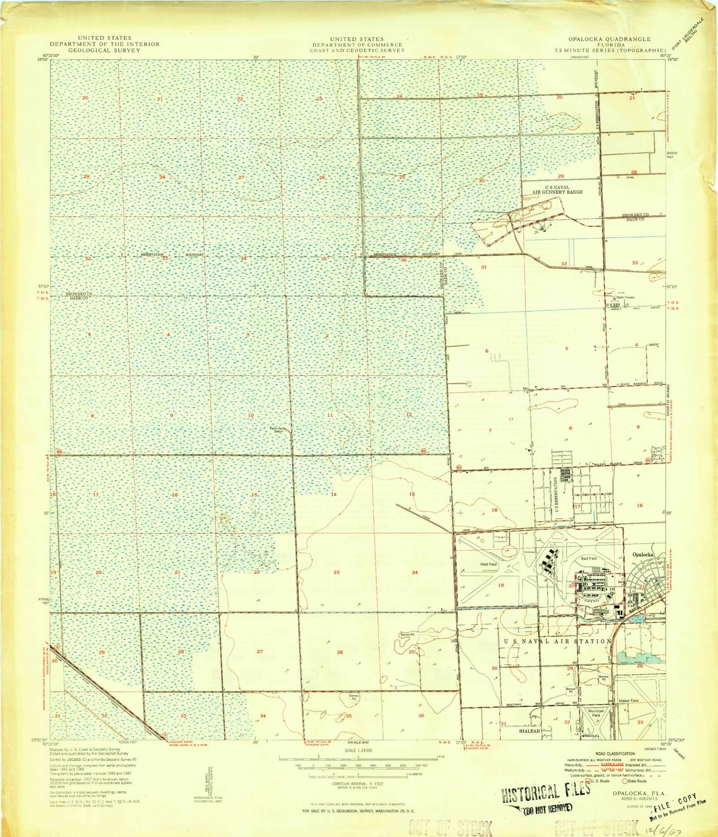 Classic USGS Opa-locka Florida 7.5'x7.5' Topo Map Image