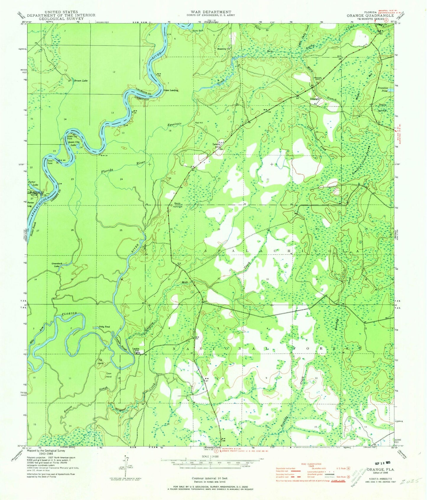 Classic USGS Orange Florida 7.5'x7.5' Topo Map Image