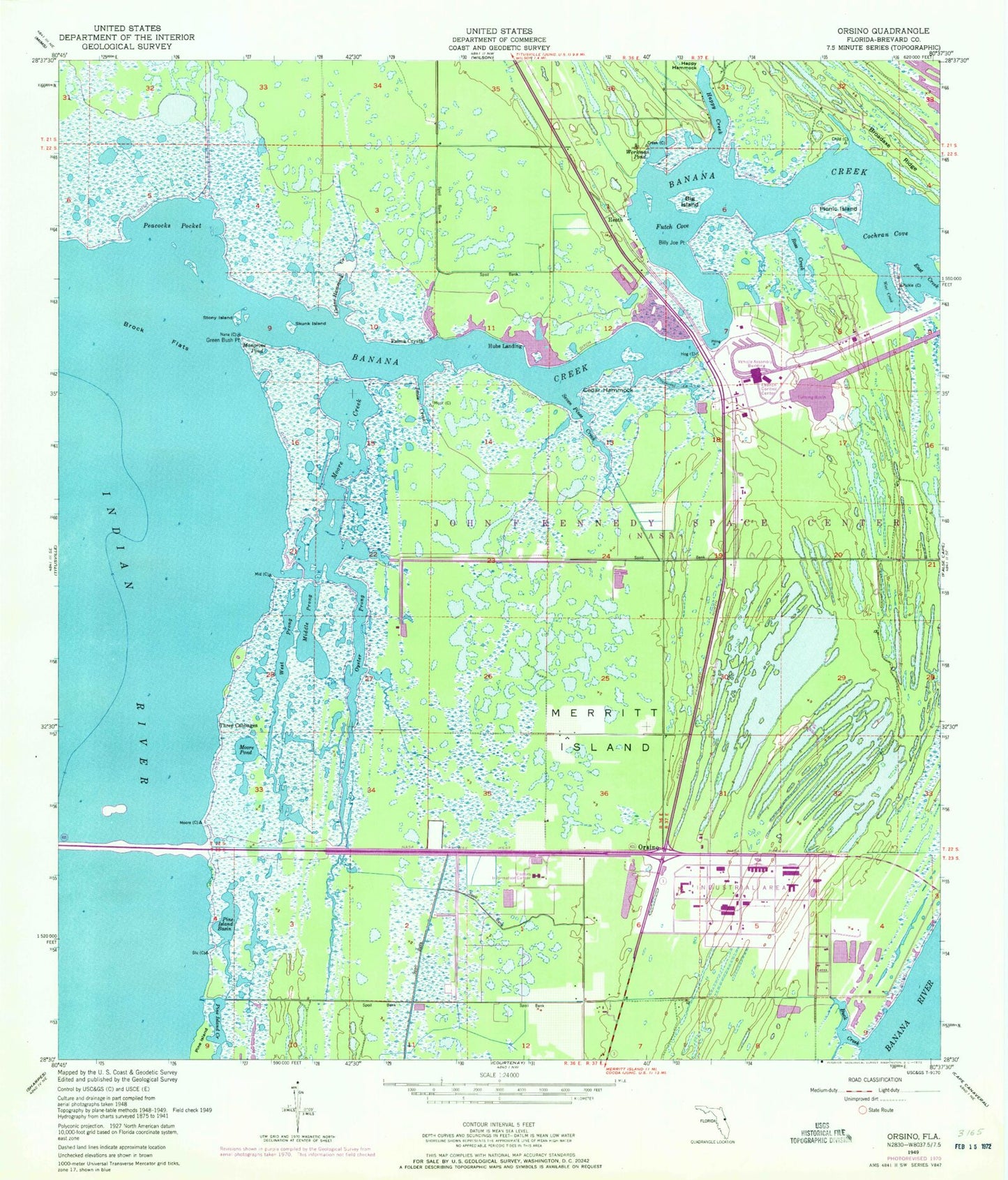 Classic USGS Orsino Florida 7.5'x7.5' Topo Map Image