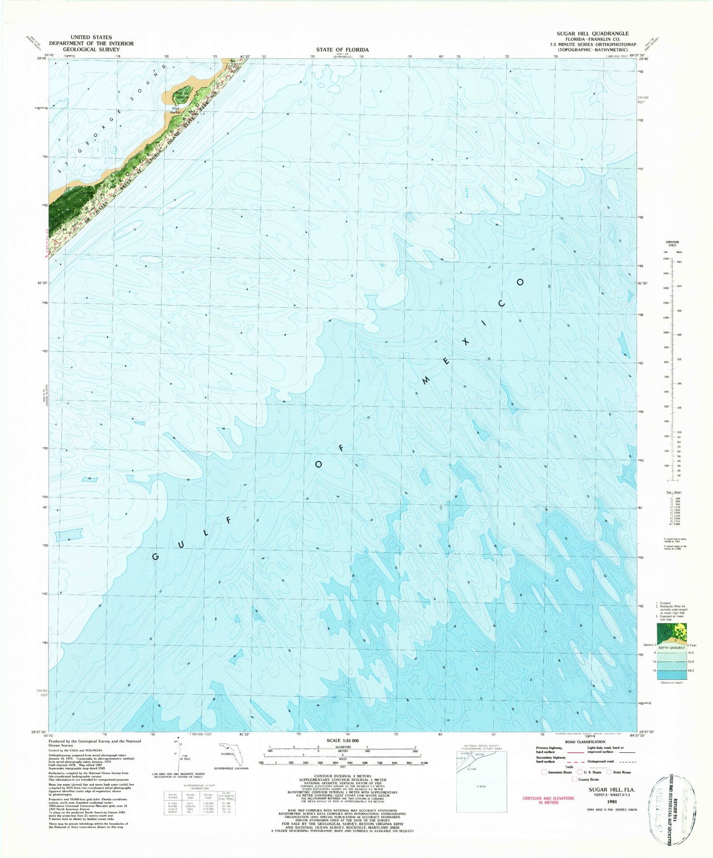 Classic USGS Sugar Hill Florida 7.5'x7.5' Topo Map Image