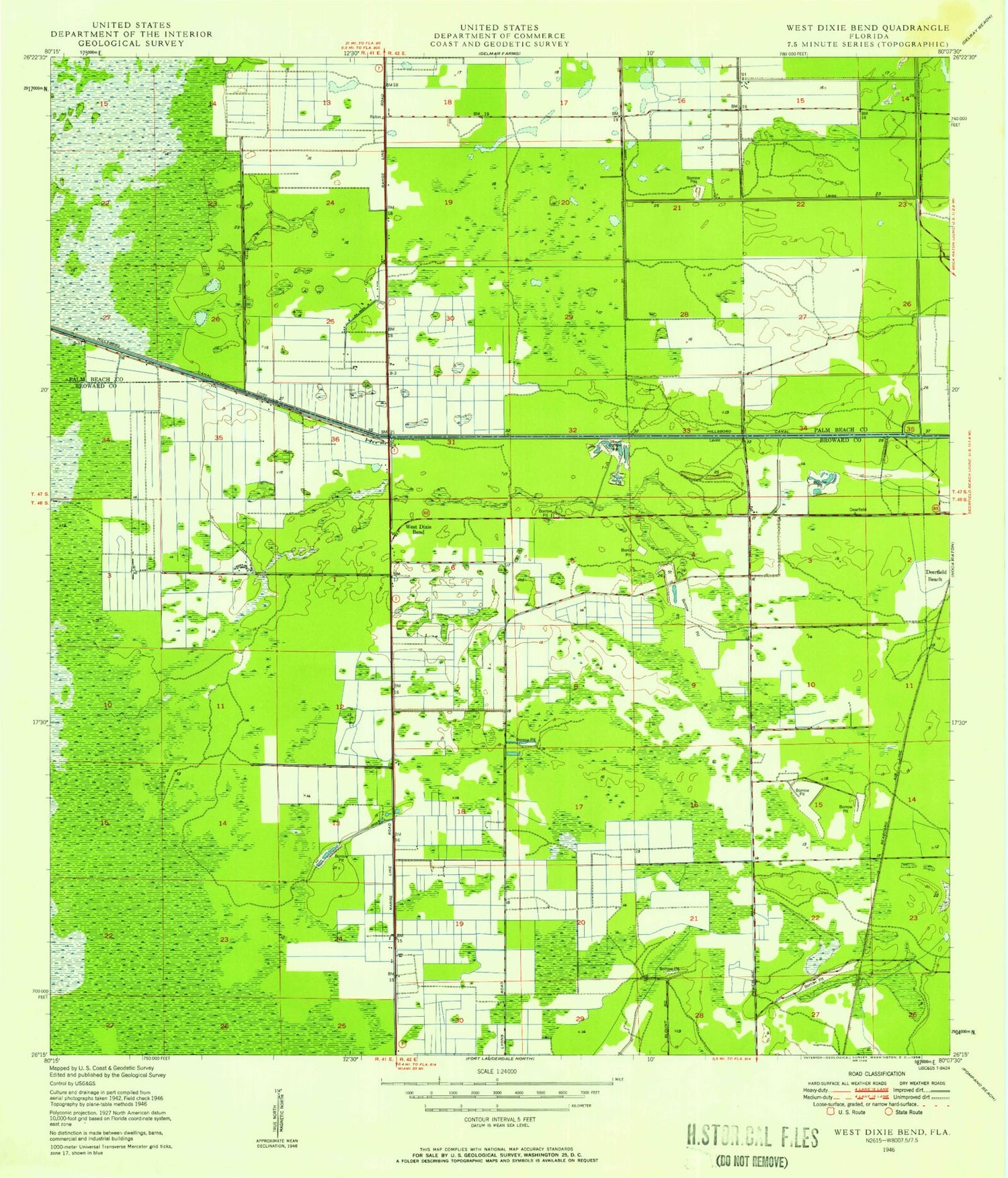 Classic USGS West Dixie Bend Florida 7.5'x7.5' Topo Map Image