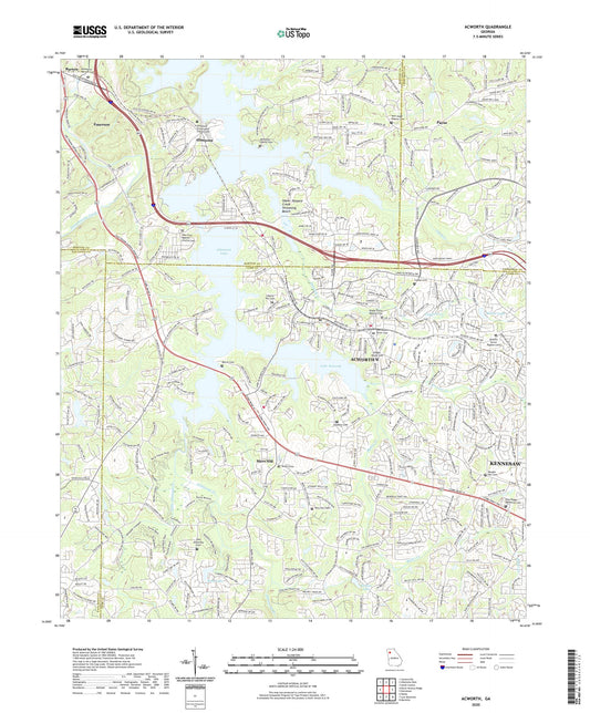 Acworth Georgia US Topo Map Image