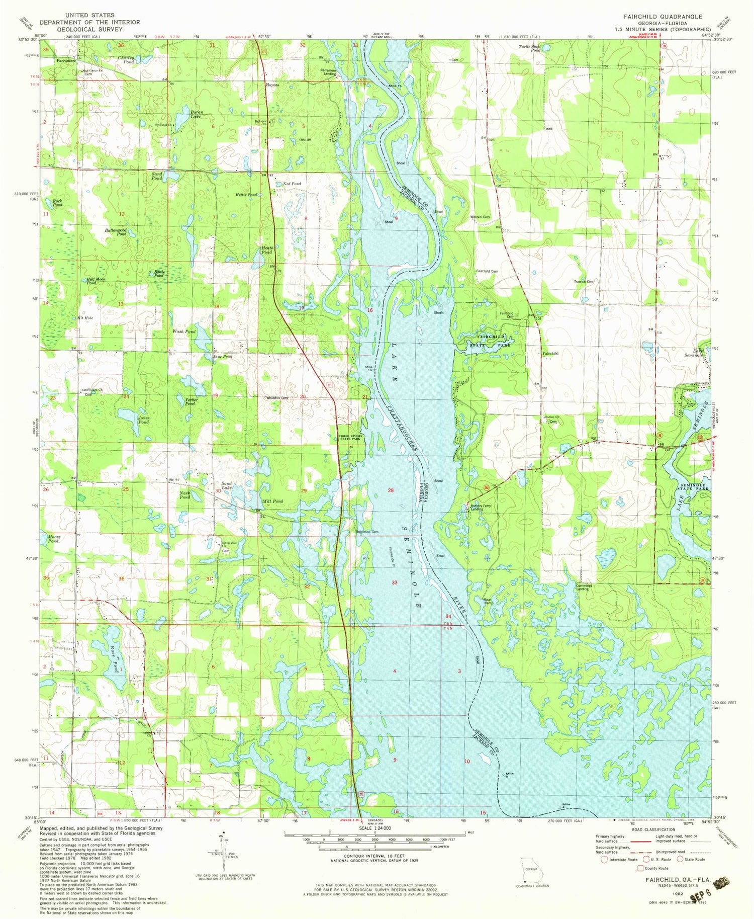 Classic USGS Fairchild Georgia 7.5'x7.5' Topo Map Image