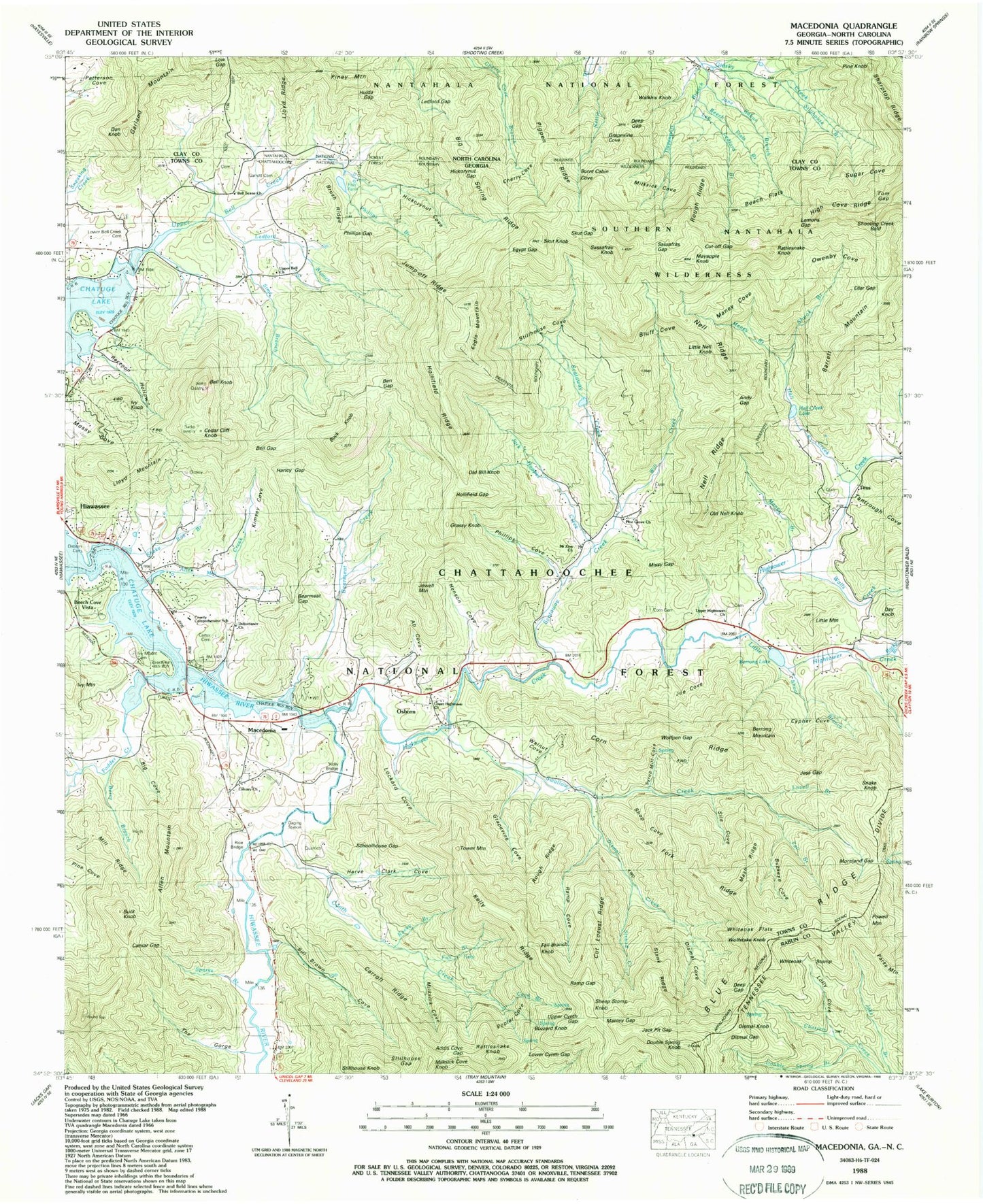 Classic USGS Macedonia Georgia 7.5'x7.5' Topo Map Image