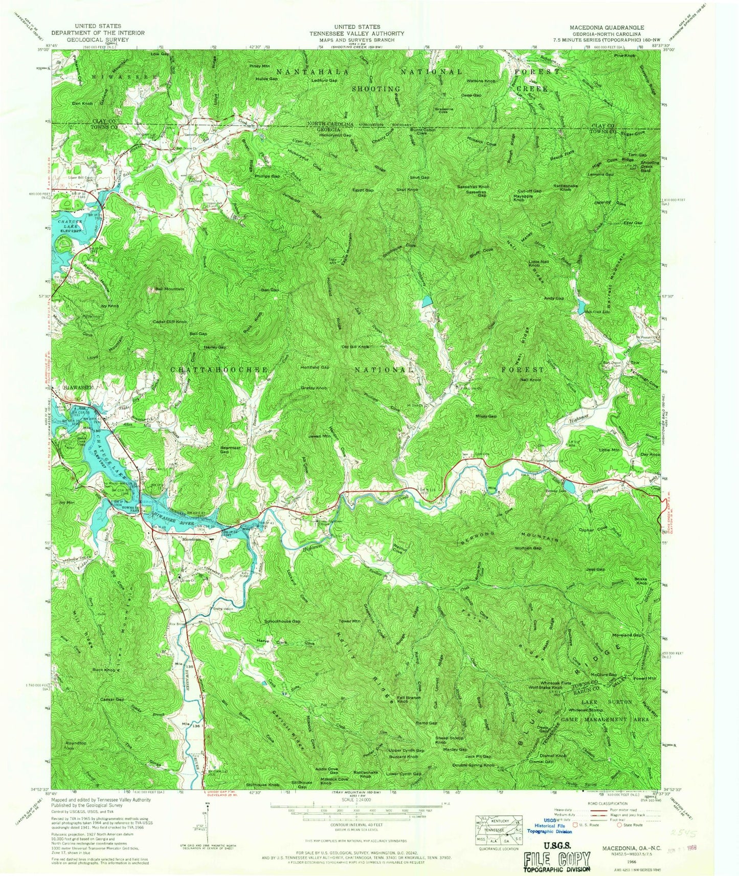 Classic USGS Macedonia Georgia 7.5'x7.5' Topo Map Image
