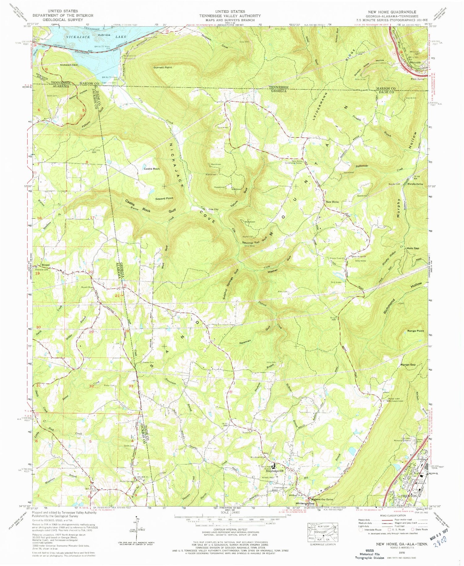 Classic USGS New Home Georgia 7.5'x7.5' Topo Map Image