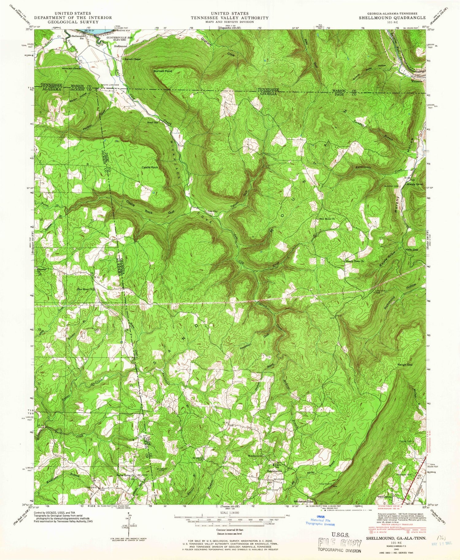 Classic USGS New Home Georgia 7.5'x7.5' Topo Map Image