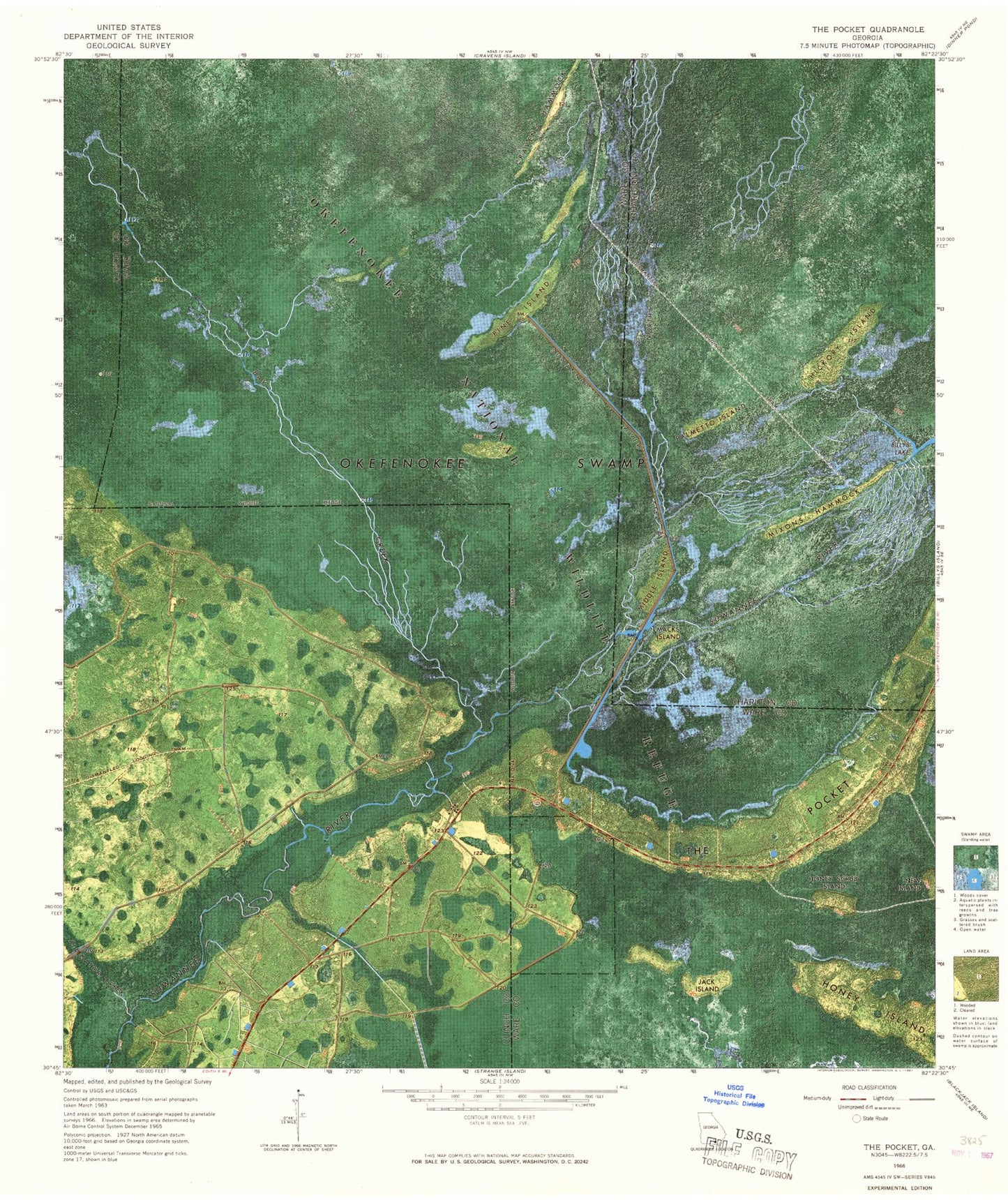 Classic USGS The Pocket Georgia 7.5'x7.5' Topo Map Image