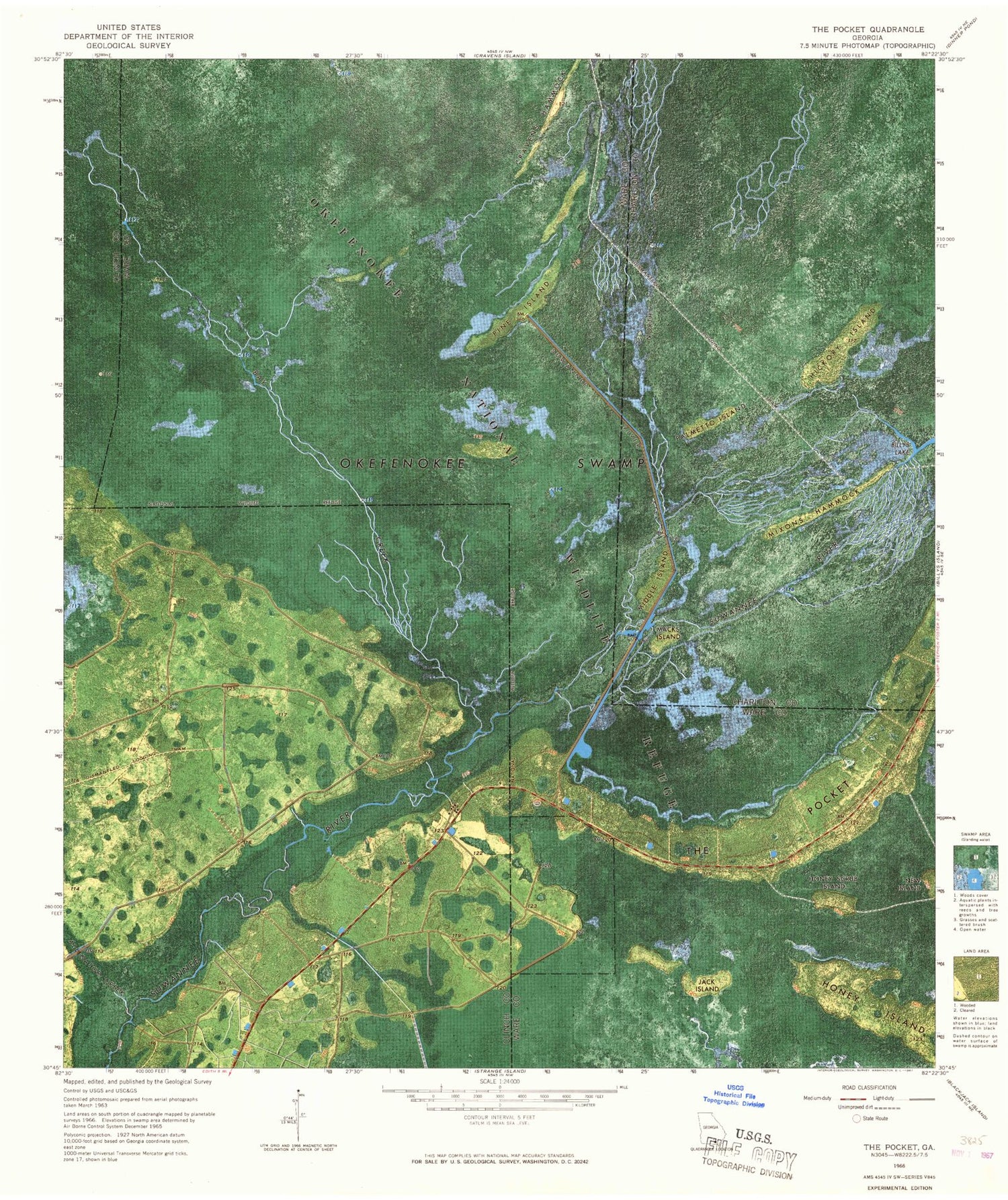 Classic USGS The Pocket Georgia 7.5'x7.5' Topo Map Image