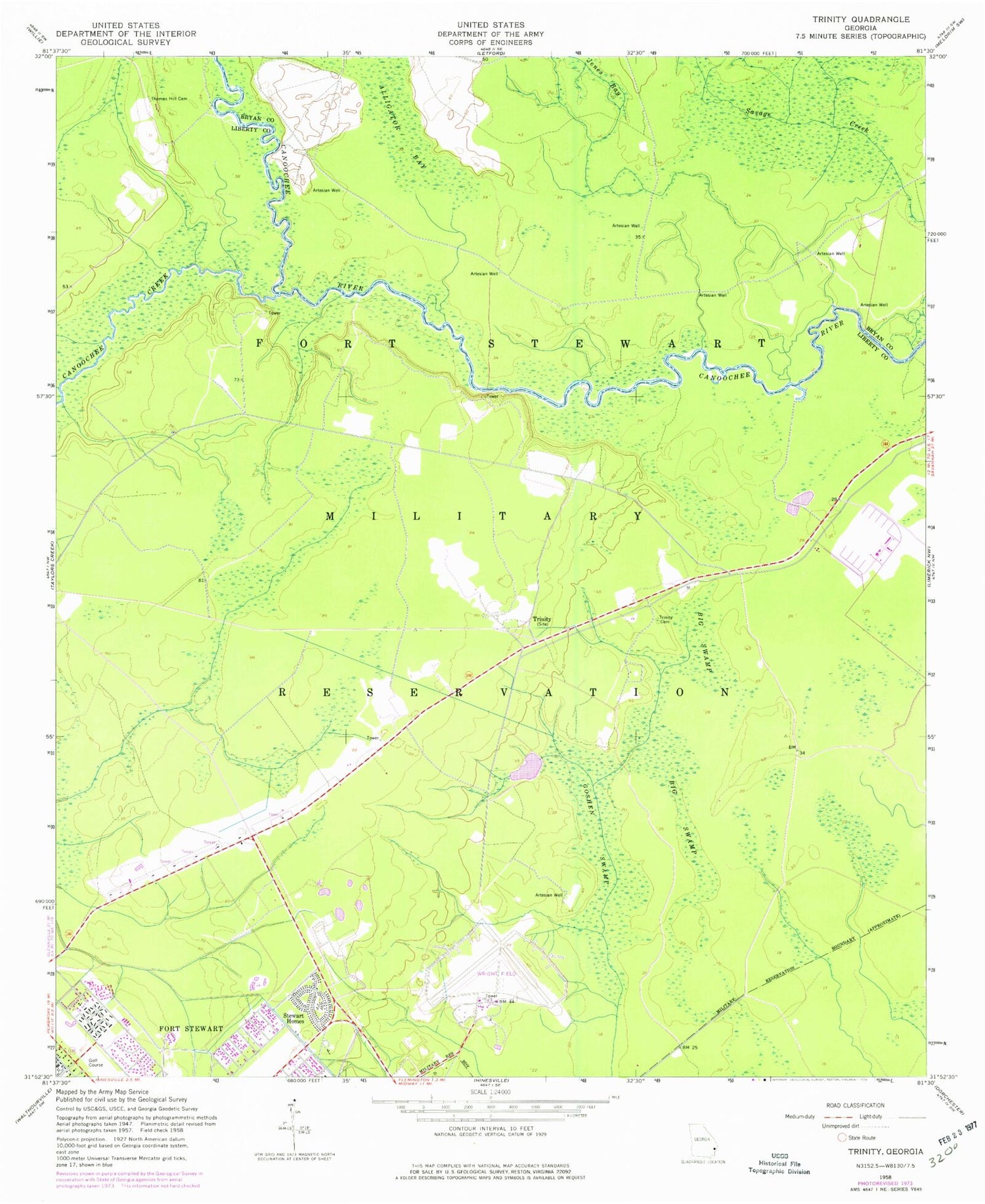 Classic USGS Trinity Georgia 7.5'x7.5' Topo Map Image