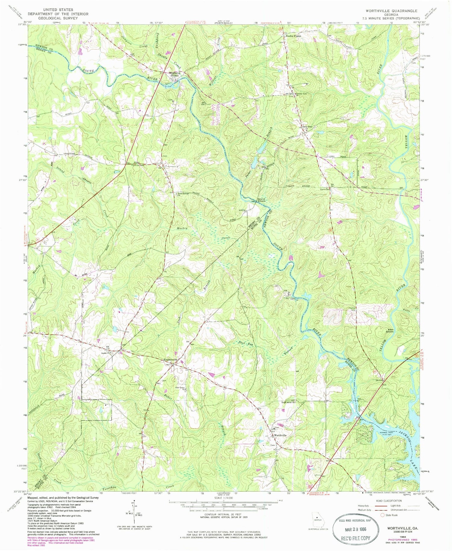Classic USGS Worthville Georgia 7.5'x7.5' Topo Map Image