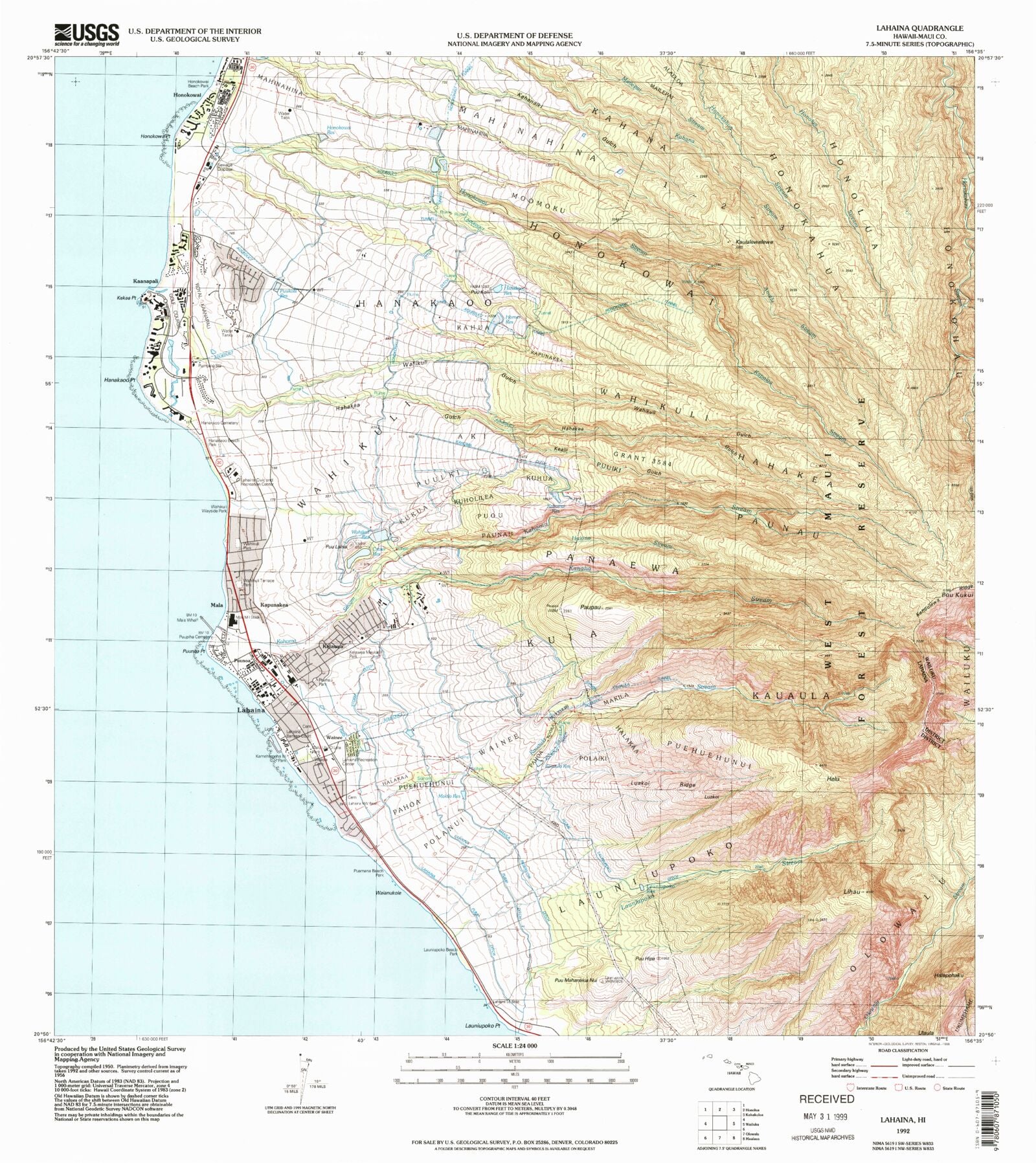 mapa de lahaina y kaanapali