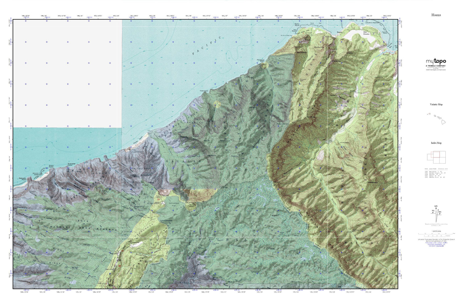 Haena MyTopo Explorer Series Map Image