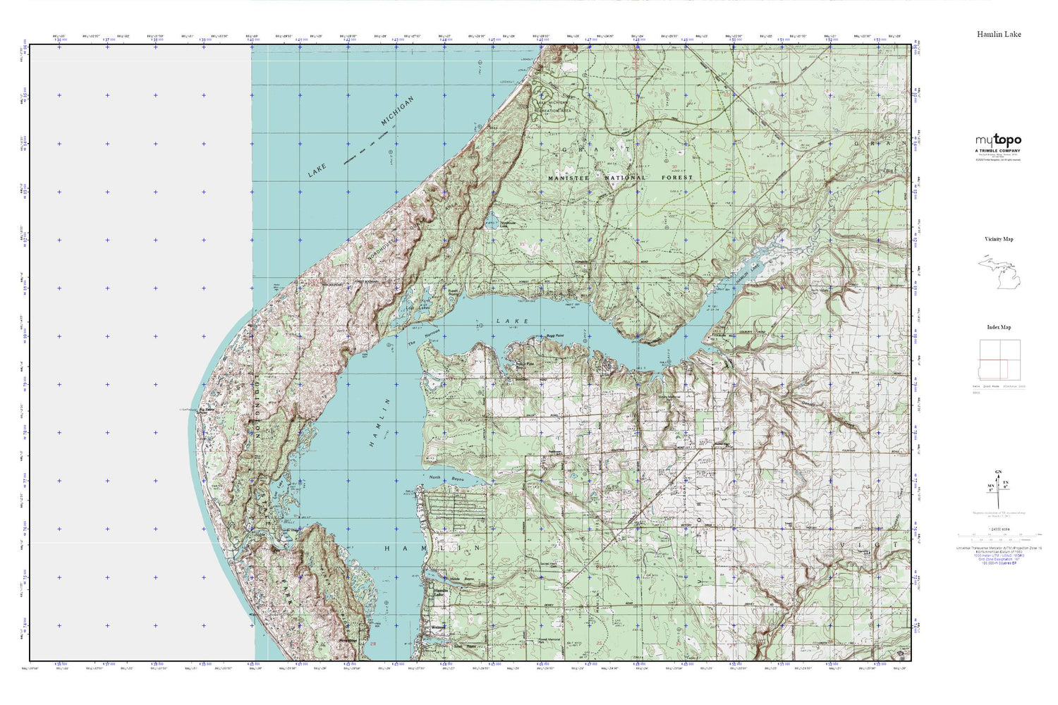 Hamlin Lake MyTopo Explorer Series Map Image