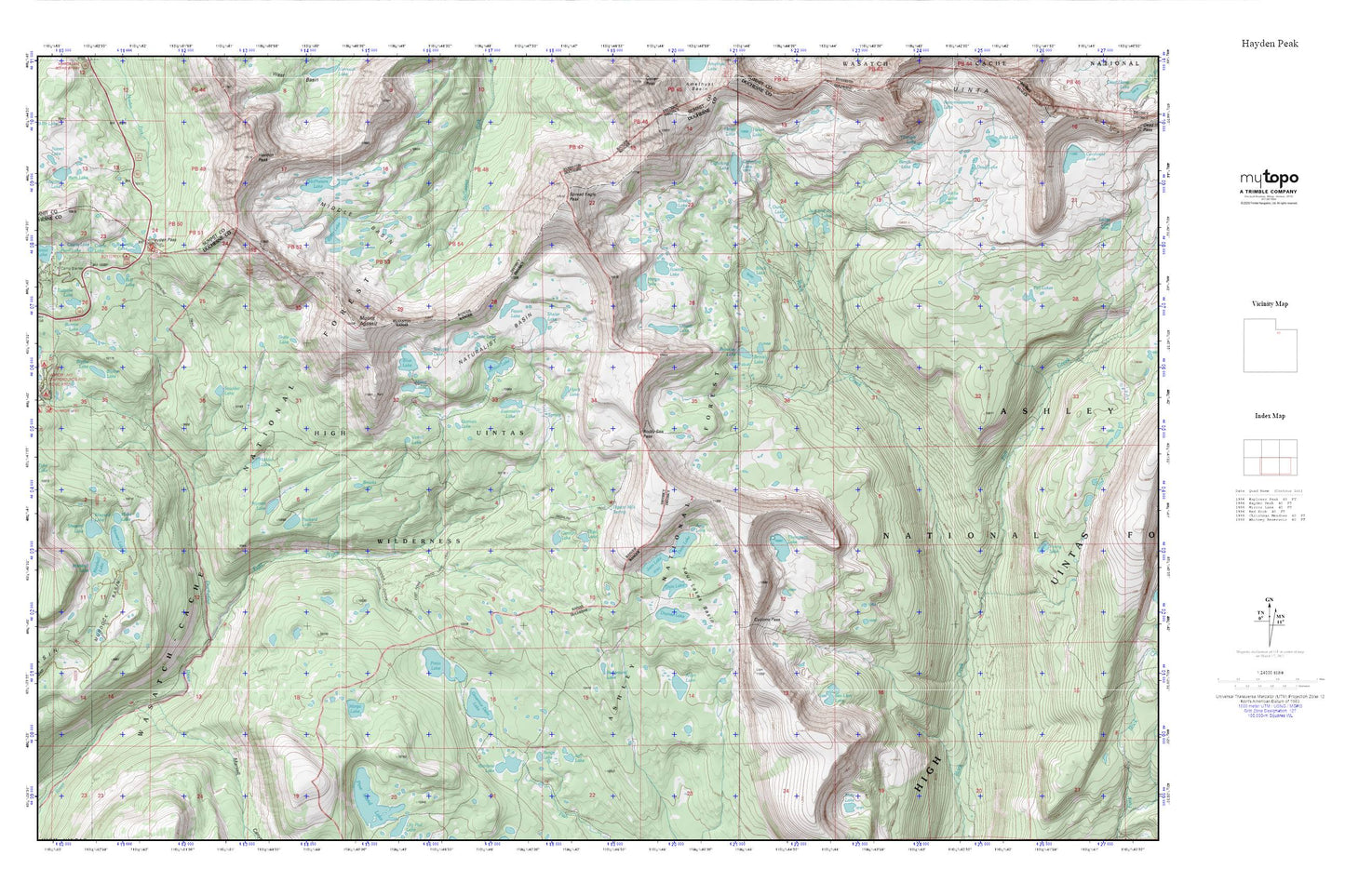 Hayden Peak MyTopo Explorer Series Map Image
