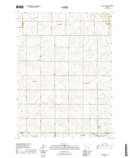 Adair North Iowa US Topo Map Image
