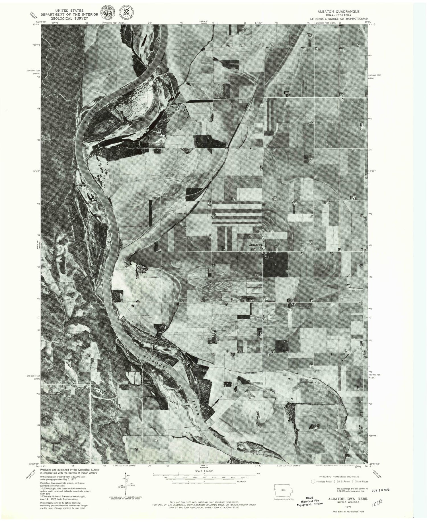Classic USGS Albaton Iowa 7.5'x7.5' Topo Map Image
