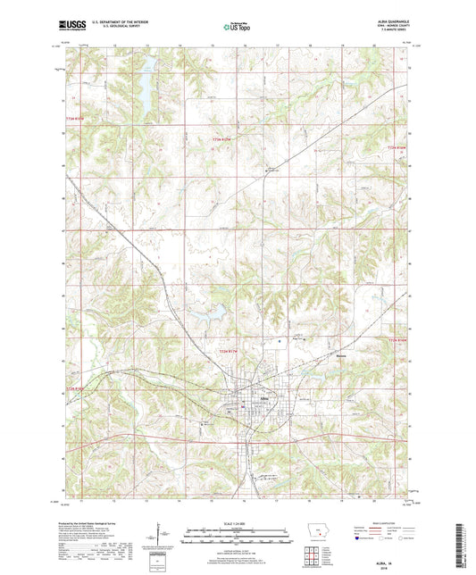 Albia Iowa US Topo Map Image