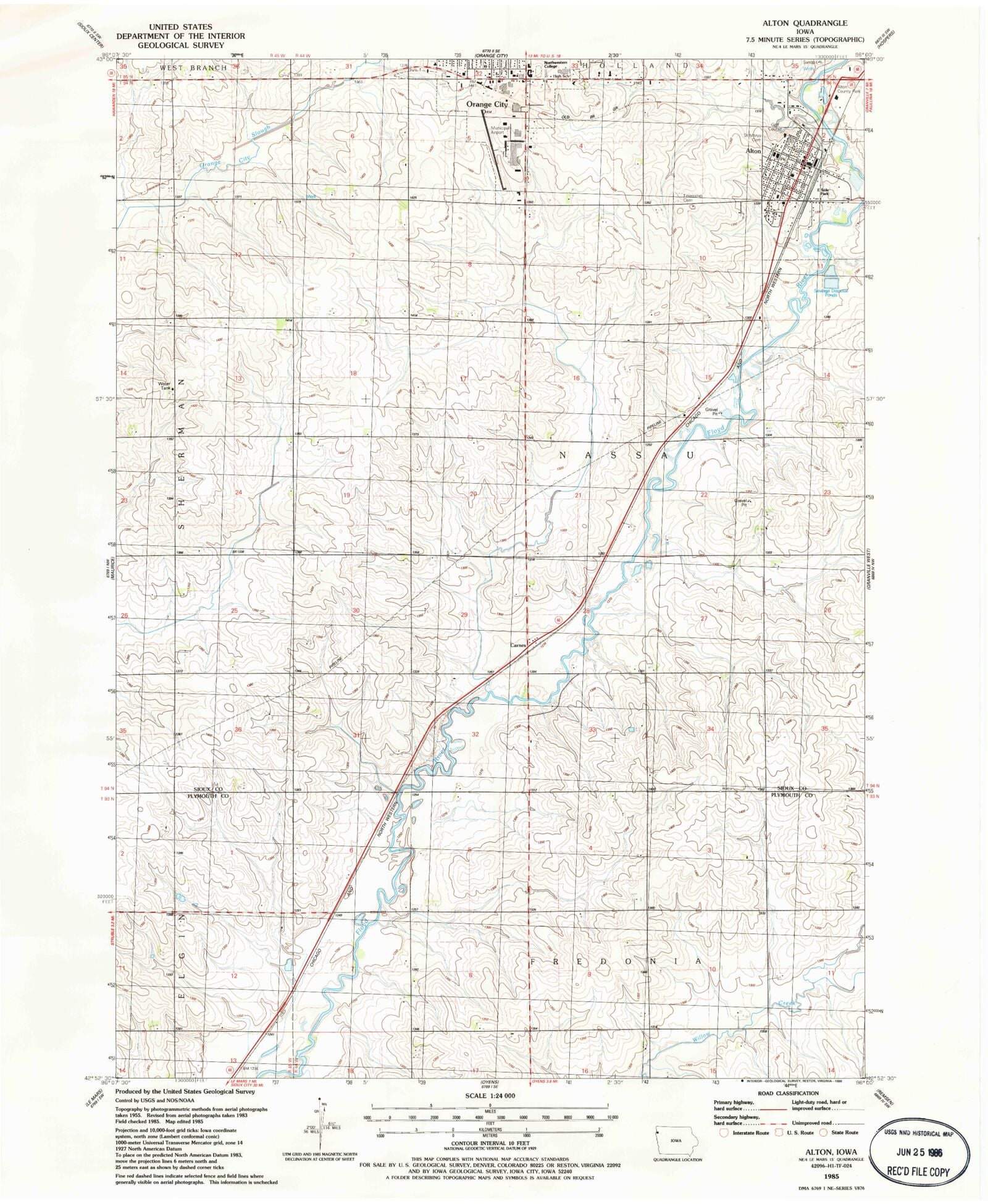 Classic USGS Alton Iowa 7.5'x7.5' Topo Map MyTopo Map Store