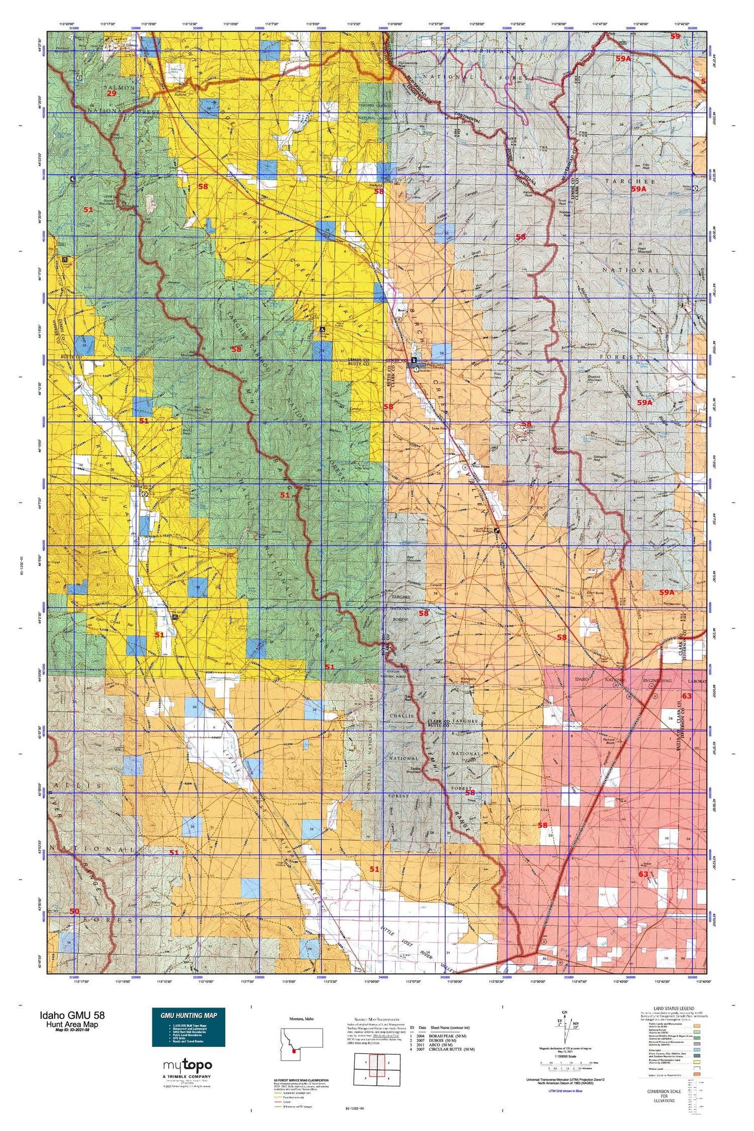 Idaho GMU 58 Map Image