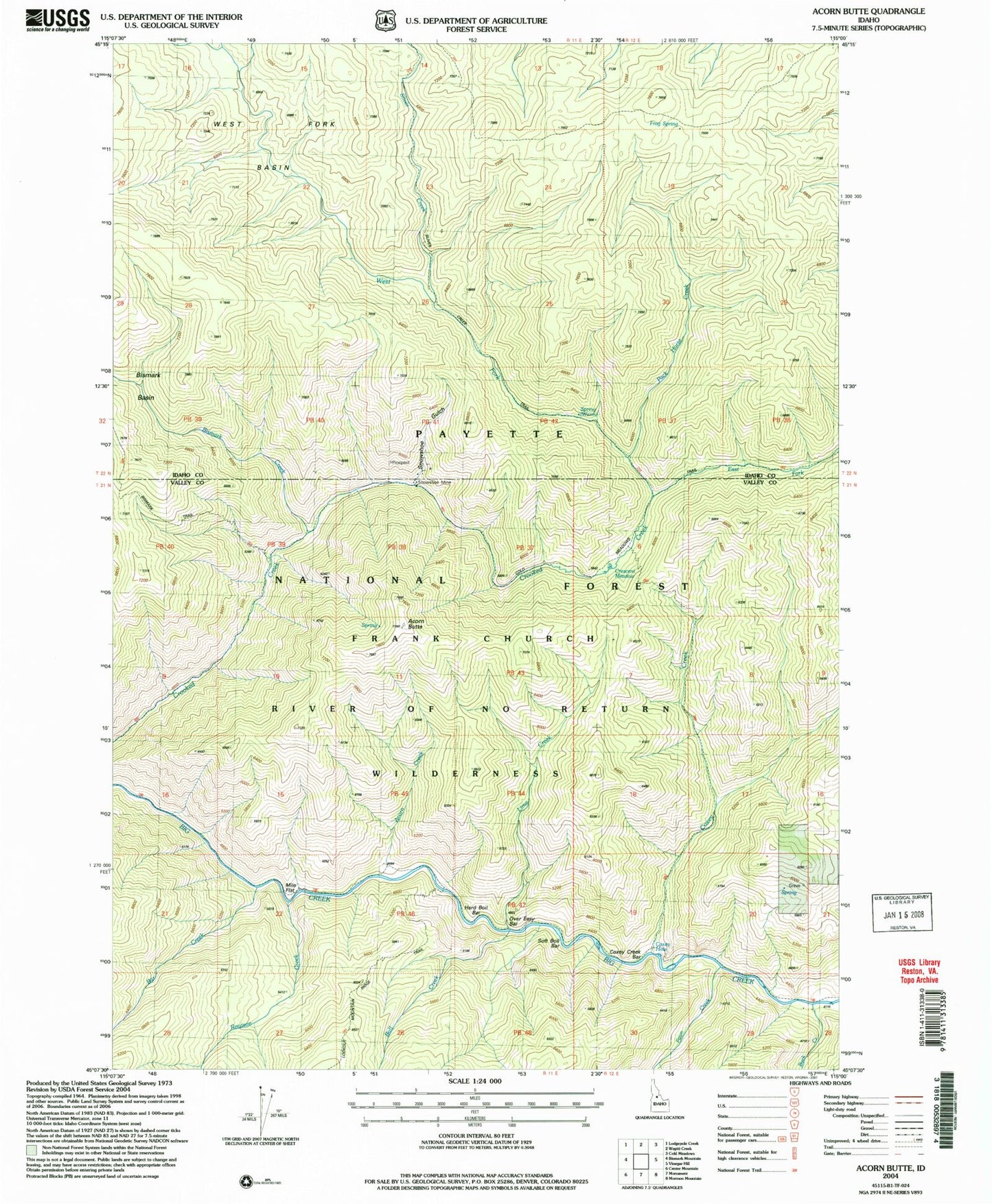 Classic USGS Acorn Butte Idaho 7.5'x7.5' Topo Map Image