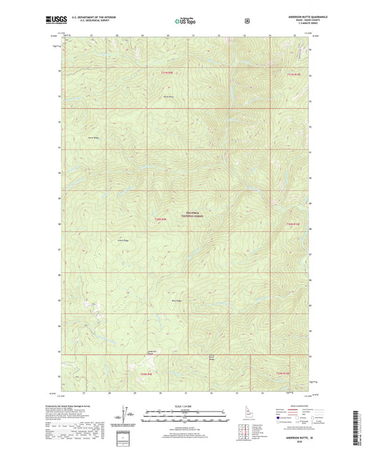 Anderson Butte Idaho US Topo Map Image