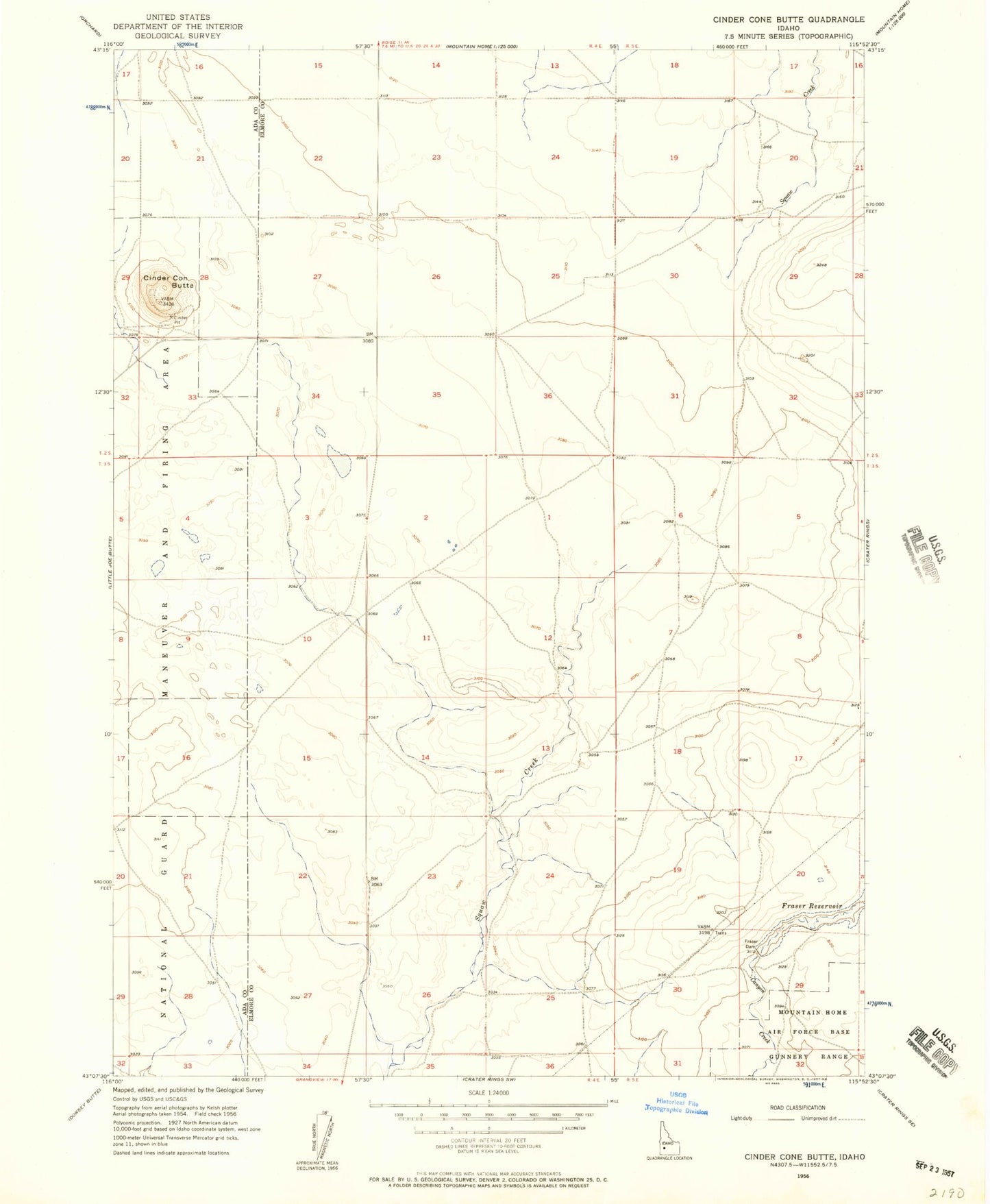 Classic USGS Cinder Cone Butte Idaho 7.5'x7.5' Topo Map Image