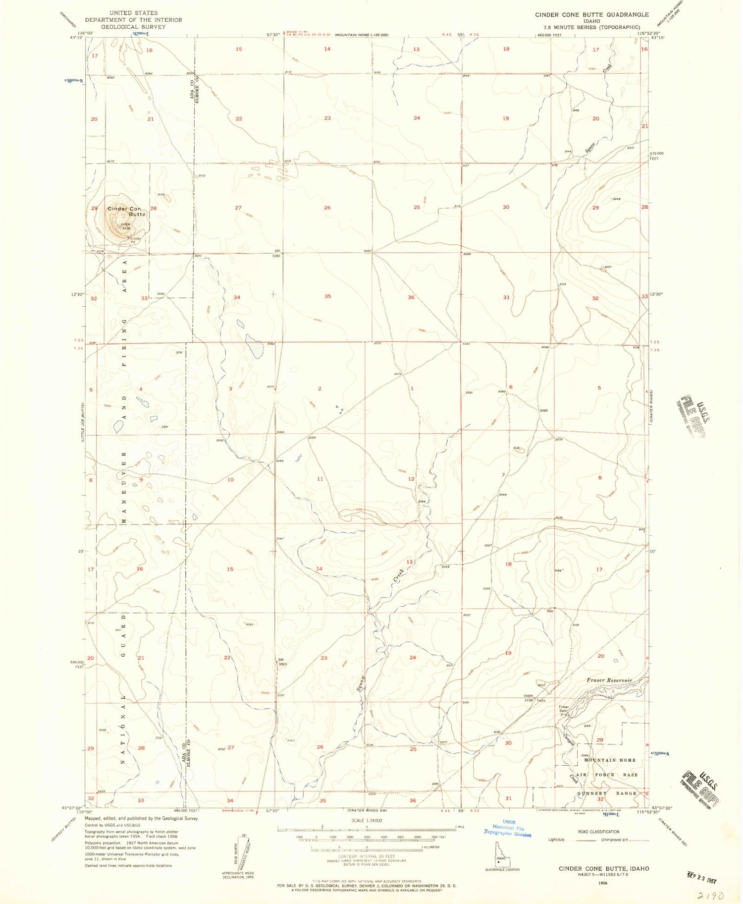 Classic USGS Cinder Cone Butte Idaho 7.5'x7.5' Topo Map Image