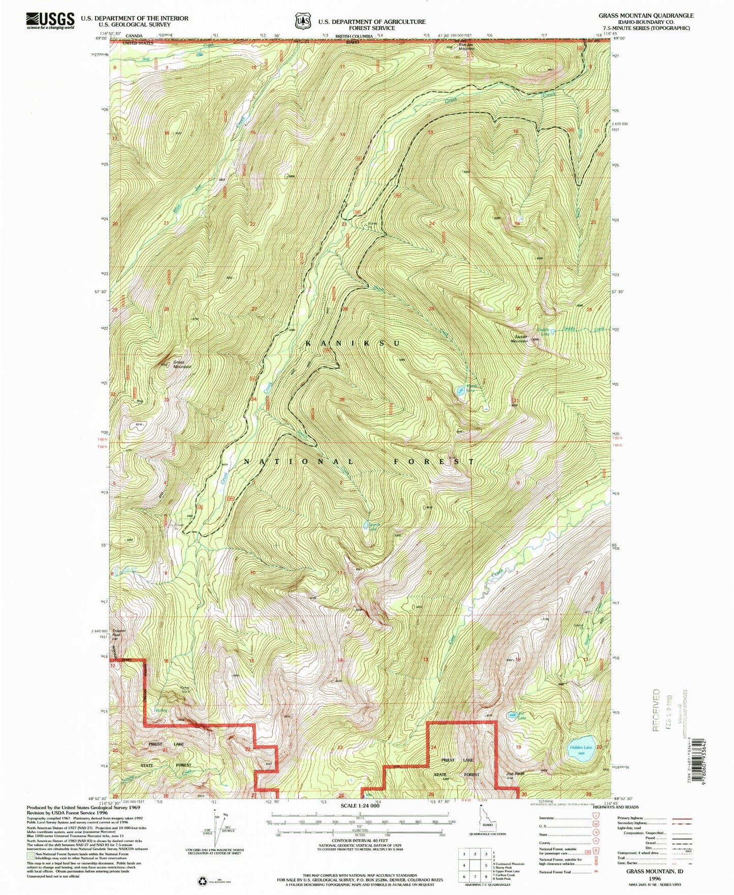 Classic USGS Grass Mountain Idaho 7.5'x7.5' Topo Map Image