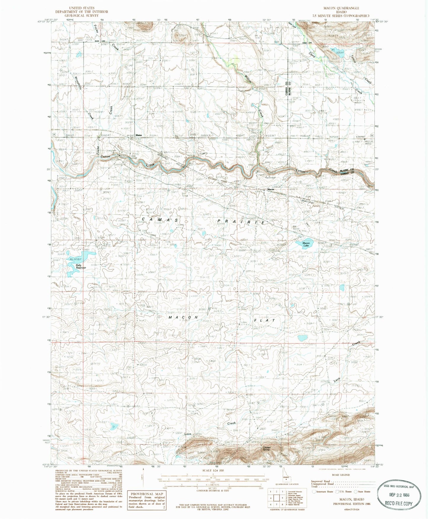 Classic USGS Macon Idaho 7.5'x7.5' Topo Map Image