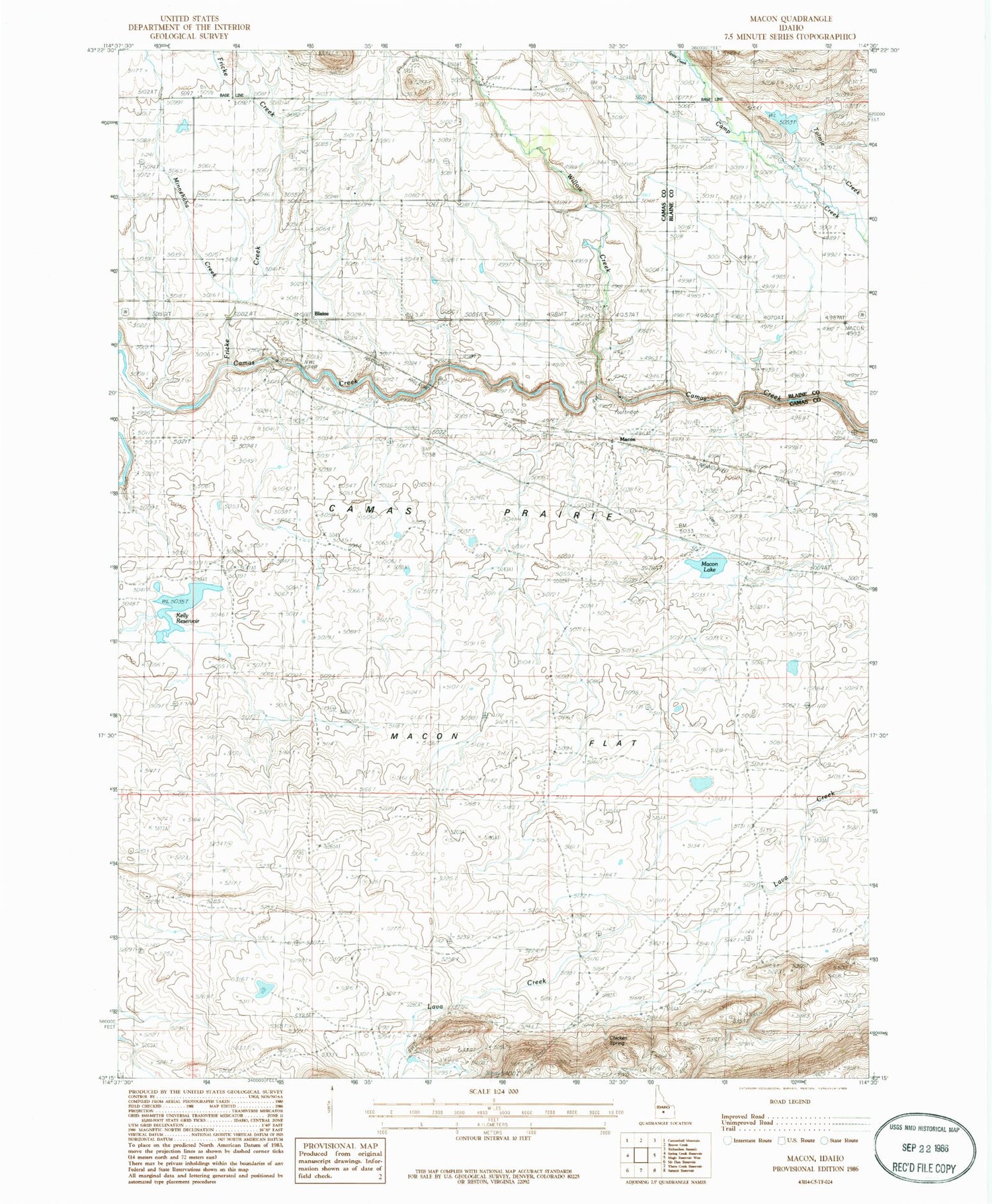 Classic USGS Macon Idaho 7.5'x7.5' Topo Map Image