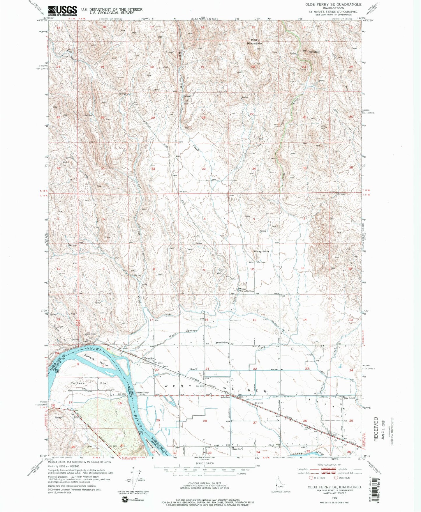 Classic USGS Porters Flat Oregon 7.5'x7.5' Topo Map Image