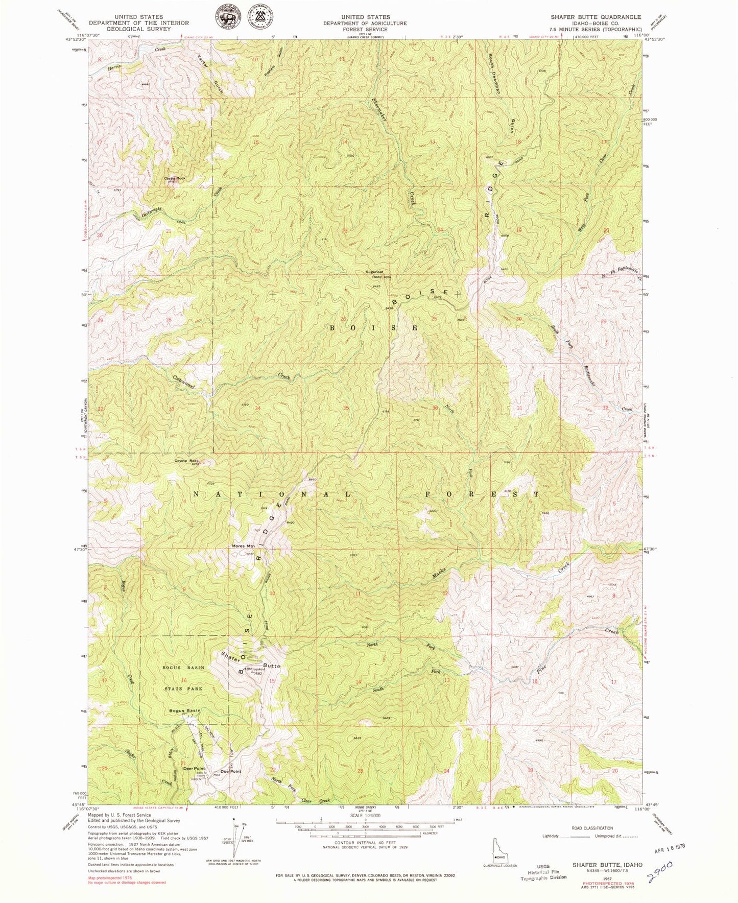 Classic USGS Shafer Butte Idaho 7.5'x7.5' Topo Map Image