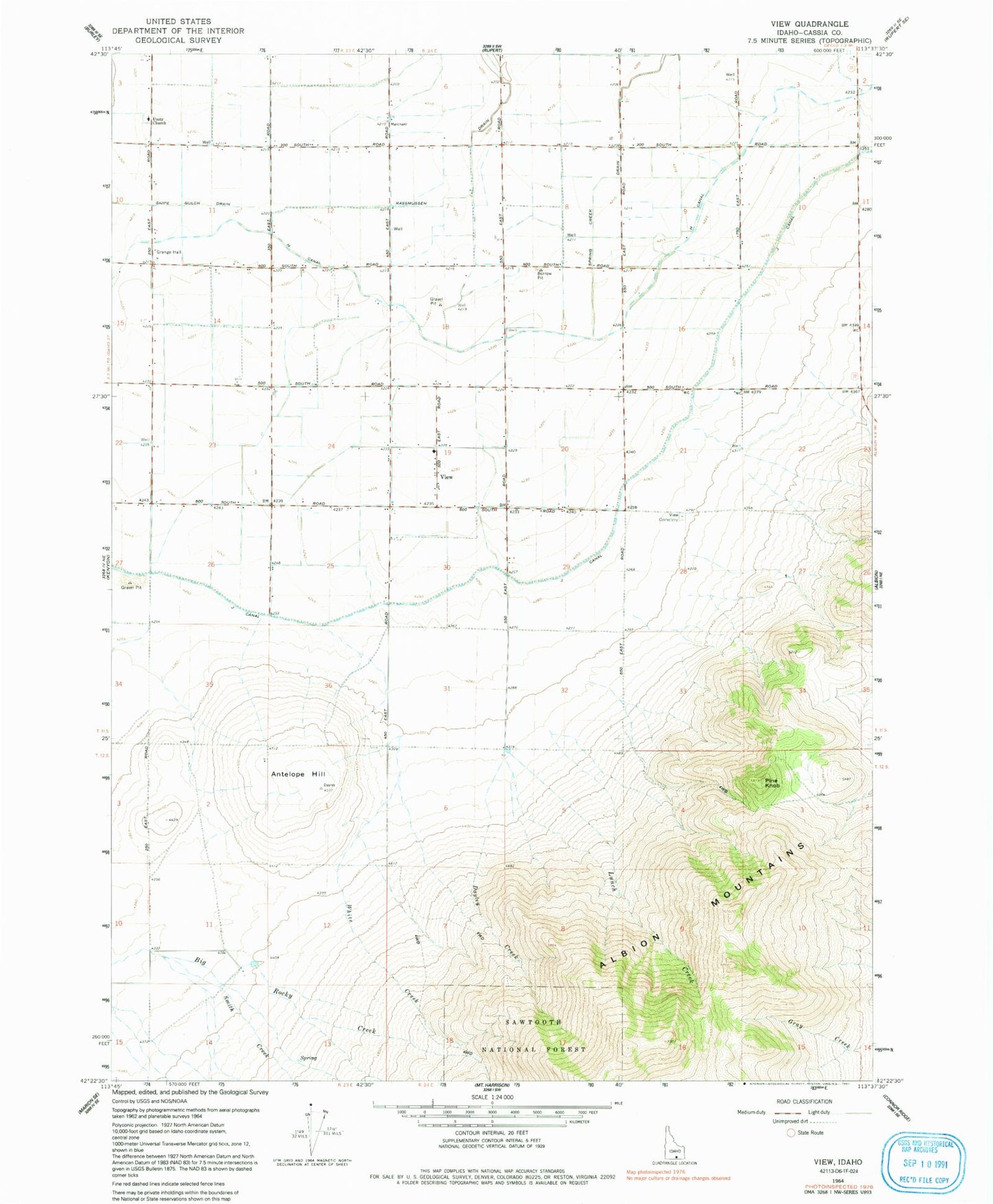 Classic USGS View Idaho 7.5'x7.5' Topo Map Image